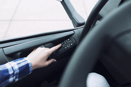 The power window components inside of a vehicle.