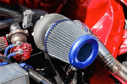 A cool air intake installation done at an auto repair shop